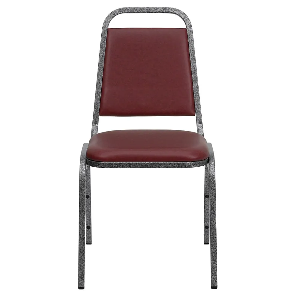 Flash Furniture HERCULES™ 18"H Vinyl Trapezoidal Back Banquet Chair, Burgundy, 4/Pack (4FDBHF2VYVYL)