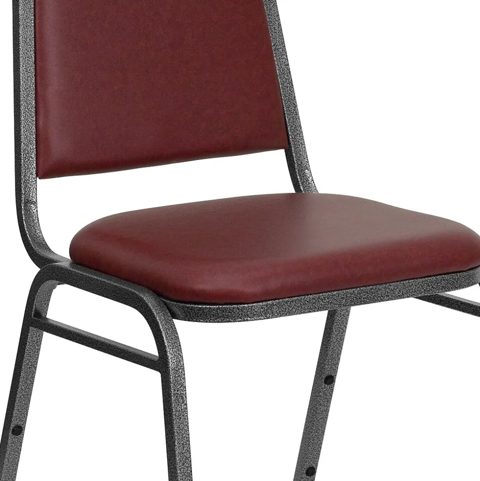 Flash Furniture HERCULES™ 18"H Vinyl Trapezoidal Back Banquet Chair, Burgundy, 4/Pack (4FDBHF2VYVYL)