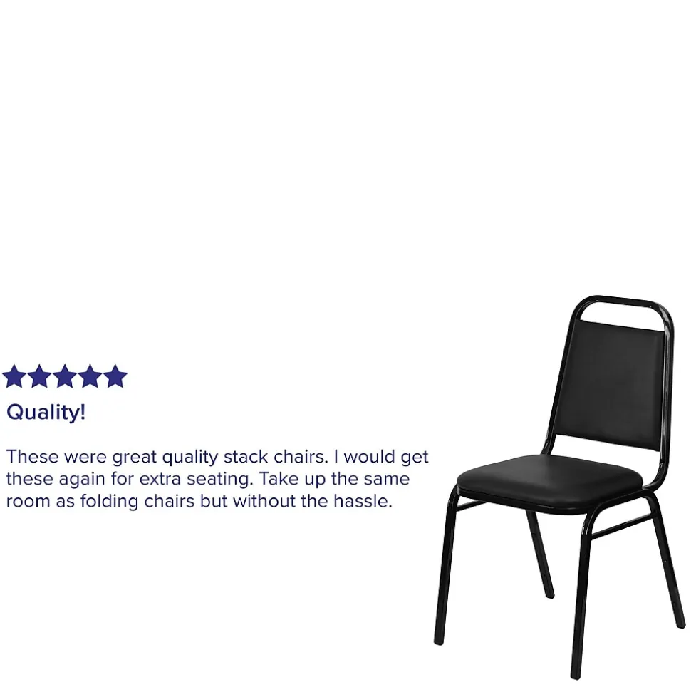 Flash Furniture HERCULES Series Vinyl Banquet Stacking Chair, Black, 4 Pack (4FDBHF2BKVYL)