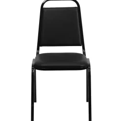 Flash Furniture HERCULES Series Vinyl Banquet Stacking Chair, Black, 4 Pack (4FDBHF2BKVYL)