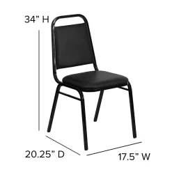 Flash Furniture HERCULES Series Vinyl Banquet Stacking Chair, Black, 4 Pack (4FDBHF2BKVYL)