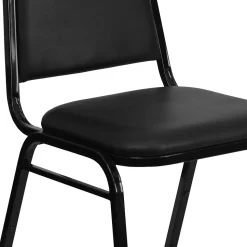 Flash Furniture HERCULES Series Vinyl Banquet Stacking Chair, Black, 4 Pack (4FDBHF2BKVYL)