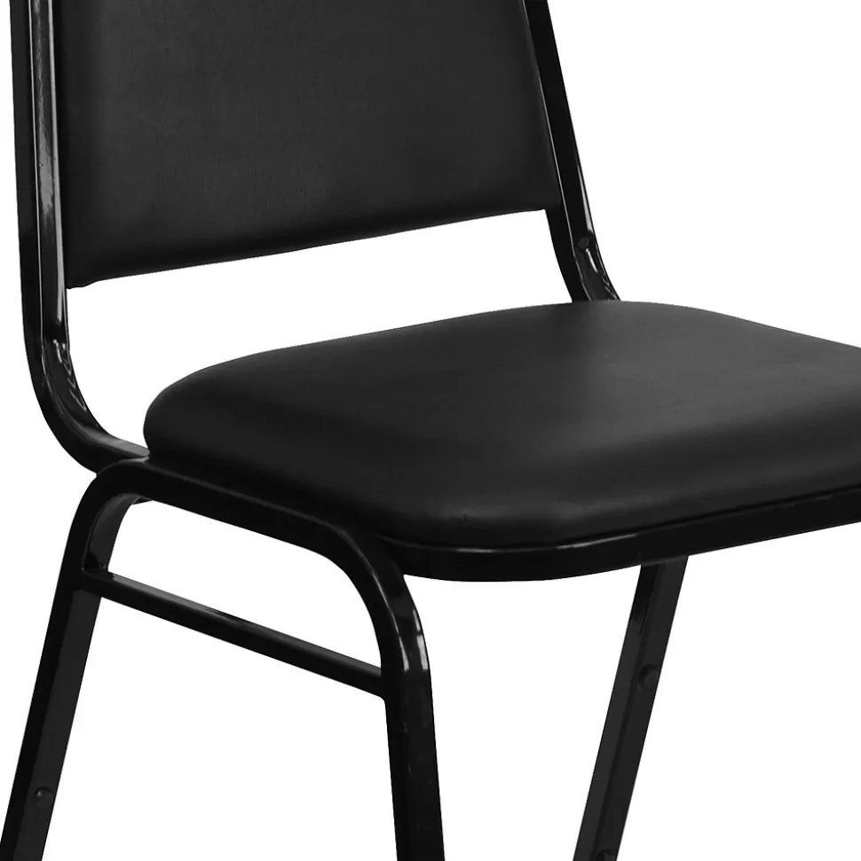 Flash Furniture HERCULES Series Vinyl Banquet Stacking Chair, Black, 4 Pack (4FDBHF2BKVYL)