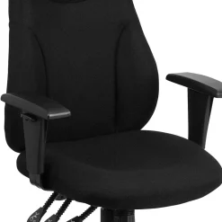 Flash Furniture Hughes Ergonomic Fabric Swivel High Back Task Office Chair, Black (BT90297HA)