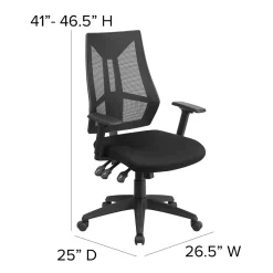 Flash Furniture Ivan Ergonomic Mesh Swivel High Back Multifunction Task Office Chair, Black (HL0017)