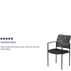 Flash Furniture Jana Mesh Stackable Side Chair with Arms, Black (GO5162)