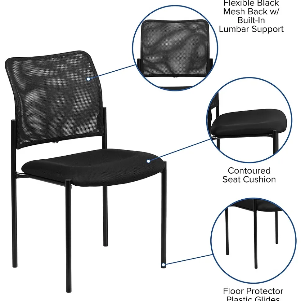 Flash Furniture Jana Mesh Stackable Side Chair, Black (GO5152)