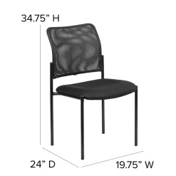 Flash Furniture Jana Mesh Stackable Side Chair, Black (GO5152)
