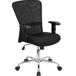 Flash Furniture Jasmine Ergonomic Mesh Swivel Mid-Back Task Office Chair, Black (GO5307B)