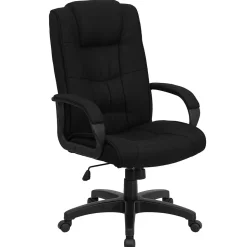 Flash Furniture Jessica Fabric Swivel High Back Executive Office Chair, Black (GO5301BBK)