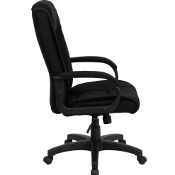 Flash Furniture Jessica Fabric Swivel High Back Executive Office Chair, Black (GO5301BBK)