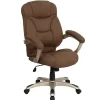 Flash Furniture Jessie Ergonomic Microfiber Swivel High Back Executive Office Chair, Brown (GO725BN)