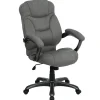 Flash Furniture Jessie Ergonomic Microfiber Swivel High Back Executive Office Chair, Gray (GO725GY)
