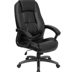 Flash Furniture Jules Ergonomic LeatherSoft Swivel High Back Executive Office Chair, Black (GO7145BK)