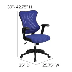 Flash Furniture Kale Ergonomic Mesh Swivel High Back Executive Office Chair, Blue (BLZP806BL)