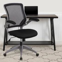 Flash Furniture Kale Ergonomic Mesh Swivel Mid-Back Task Office Chair, Black (BLZP8805BK)