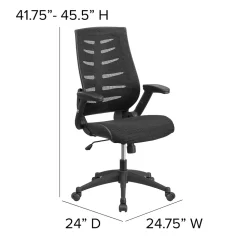 Flash Furniture Kale Ergonomic Mesh Swivel High Back Executive Office Chair, Black (BLZP809BK)