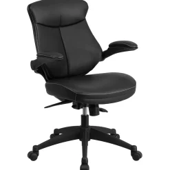 Flash Furniture Kale Ergonomic LeatherSoft Swivel Mid-Back Executive Office Chair, Black (BLZP804)