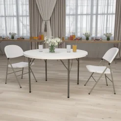 Flash Furniture Kathryn Folding Table, 48" x 48", Granite White (RB48R)