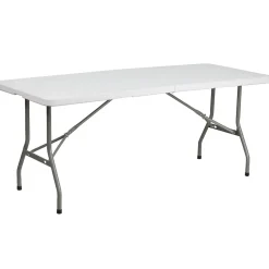 Flash Furniture Kathryn Folding Table, 72" x 30", Granite White (RB3072FH)