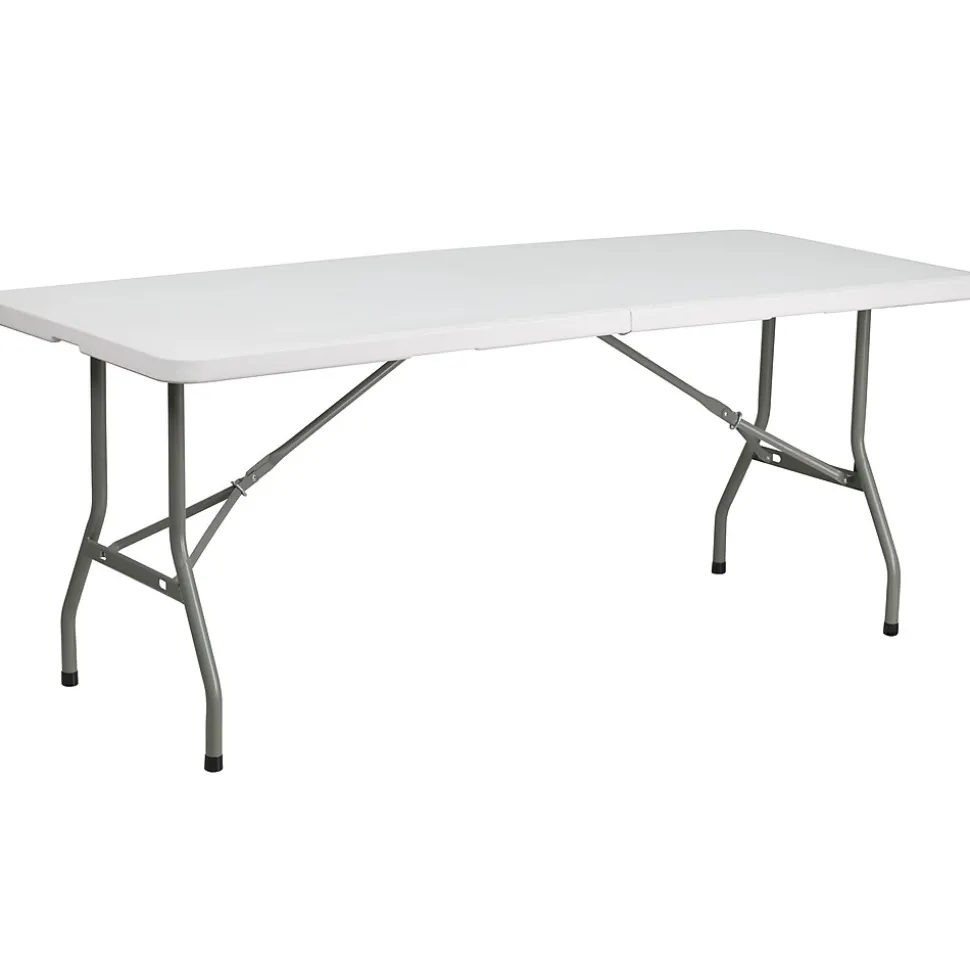 Flash Furniture Kathryn Folding Table, 72" x 30", Granite White (RB3072FH)