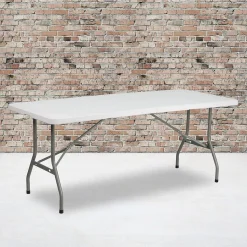 Flash Furniture Kathryn Folding Table, 72" x 30", Granite White (RB3072FH)