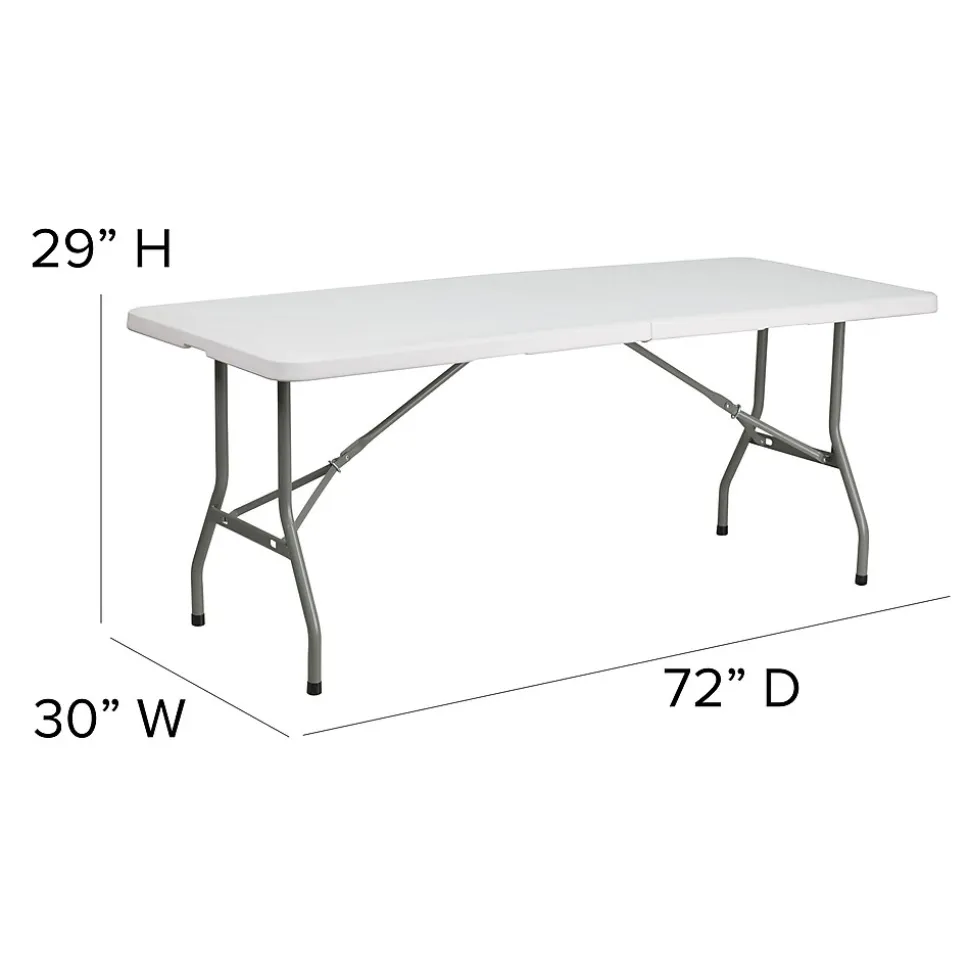 Flash Furniture Kathryn Folding Table, 72" x 30", Granite White (RB3072FH)