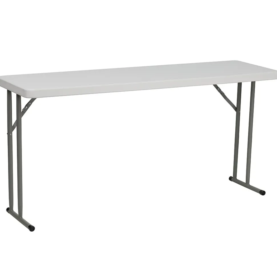 Flash Furniture Kathryn Folding Table, 60" x 18", Granite White (RB1860)