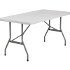 Flash Furniture Kathryn Folding Table, 60" x 30", Granite White (RB3060)