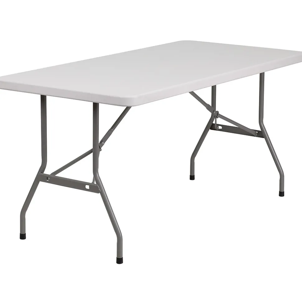 Flash Furniture Kathryn Folding Table, 60" x 30", Granite White (RB3060)