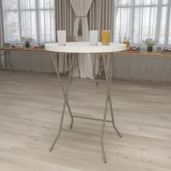 Flash Furniture Kathryn Folding Table, 31.5" x 31.5", Granite White (RB32RBARGW)