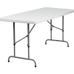 Flash Furniture Kathryn Folding Table, 72" x 30", Granite White (RB3072ADJ)