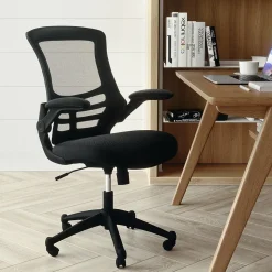 Flash Furniture Kelista Ergonomic Mesh Swivel Mid-Back Task Office Chair, Black (BLX5MBK)