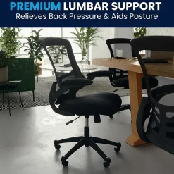 Flash Furniture Kelista Ergonomic Mesh Swivel Mid-Back Task Office Chair, Black (BLX5MBK)