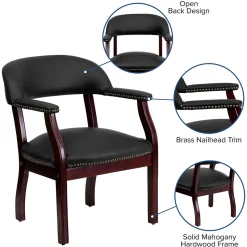 Flash Furniture Leather Conference Chair, Black (BZ105LFBKLEA)