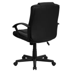 Flash Furniture Lindon LeatherSoft Swivel Mid-Back Task Office Chair, Black (GO937MBKLEA)