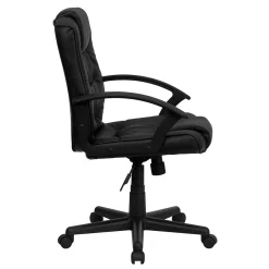 Flash Furniture Lindon LeatherSoft Swivel Mid-Back Task Office Chair, Black (GO937MBKLEA)