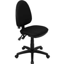 Flash Furniture Linus Armless Ergonomic Fabric Swivel Mid-Back Multifunction Task Office Chair, Black (WLA654MGBK)