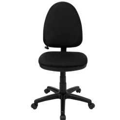 Flash Furniture Linus Armless Ergonomic Fabric Swivel Mid-Back Multifunction Task Office Chair, Black (WLA654MGBK)
