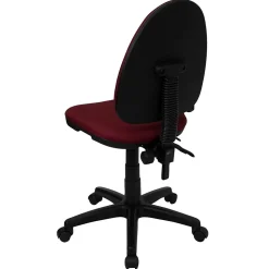 Flash Furniture Linus Armless Ergonomic Fabric Swivel Mid-Back Multifunction Task Office Chair, Burgundy (WLA654MGBY)