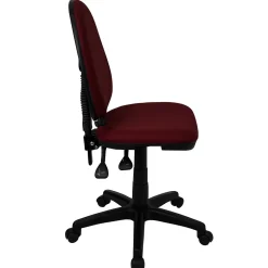 Flash Furniture Linus Armless Ergonomic Fabric Swivel Mid-Back Multifunction Task Office Chair, Burgundy (WLA654MGBY)