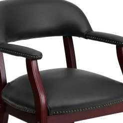 Flash Furniture Luxurious Vinyl Conference Chair, Black and Mahogany (BZ105BLK)