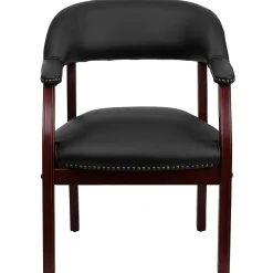 Flash Furniture Luxurious Vinyl Conference Chair, Black and Mahogany (BZ105BLK)