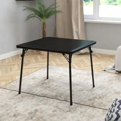 Flash Furniture Madelyn Folding Table, 33.5" x 33.5", Black (JB2)