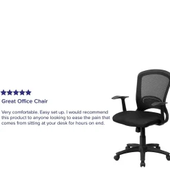 Flash Furniture Manny Ergonomic Mesh Swivel Mid-Back Task Office Chair, Black (HL0007)