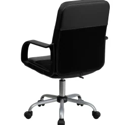 Flash Furniture Manor Ergonomic LeatherSoft/Mesh Swivel Mid-Back Task Office Chair, Black (LFW61B2)