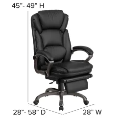 Flash Furniture Martin Ergonomic LeatherSoft Swivel High Back Executive Reclining Office Chair, Black (BT90279H)