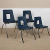 Flash Furniture Mickey Advantage Plastic/Steel Student Stacking Chair, Navy, 4/Pack (ADVSSC18NAVY)