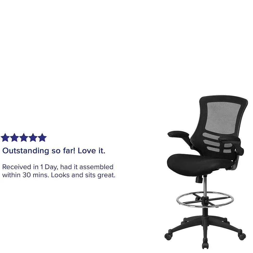 Flash Furniture Mid-Back Design Mesh Task Chair, Black (BL-X-5M-D-GG)