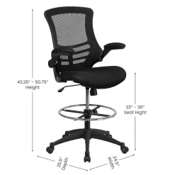 Flash Furniture Mid-Back Design Mesh Task Chair, Black (BL-X-5M-D-GG)